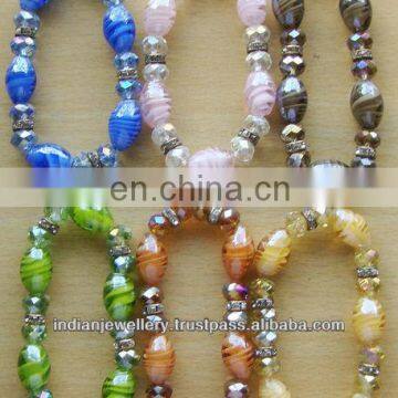 Fashion jewelry glass bead jewelry bracelets manufacturer, Fashion jewellery glass beads bracelets exporter