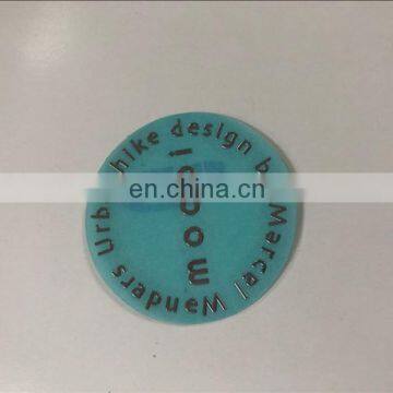 Thin Metallic Chrome Silver Round Adhesive Sticker photo-2