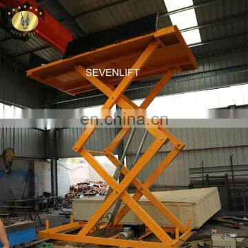 7LSJG Shandong SevenLift Micro Hydraulic Two Upright Scissor Lift In-ground 3.5t