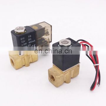 2 way Pneumatic Brass micro solenoid valve 2P025-06/08 1/8" 1/4" BSP 12V DC wire lead LED type electric control water valve