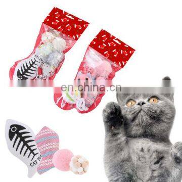 New Christmas stocking pack jingle stuffed mouse Christmas pet cat toy