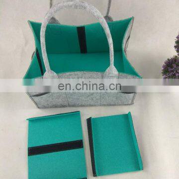 Felt Baby Diaper Caddy Bag Nursery Storage Bag Bin and Car Organizer for Diaper photo-3