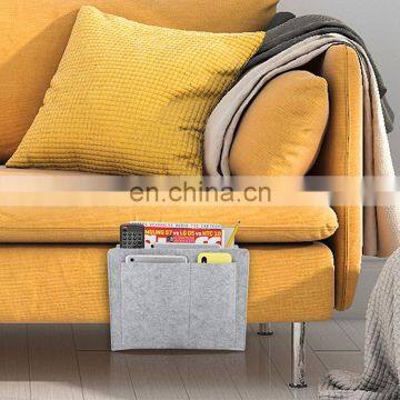 Orange Color Super Quality Hanging Organizer Bag Multi Functional Felt Bedside Storage Caddy photo-4