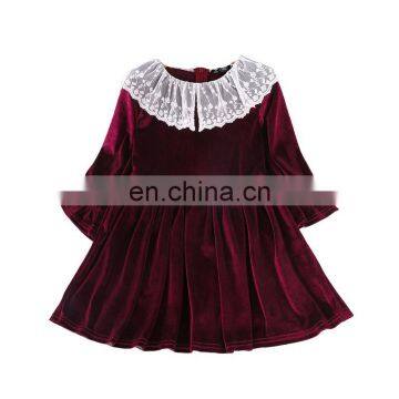 children's girls red black lace dress