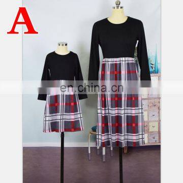 2019 NEW Three Quarter Sleeve Black Plaid Mom Daughter Dress Family Matching Outfit (this Link for Girls,1-12years) photo-2