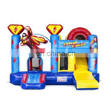 Super Hero Bouncing Castles Bouncer Kids Jump Inflatable Castle With Slide