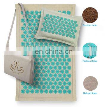 Harbour Organic Hemp Reflexology Acupressure Mat Set Neck Pillow