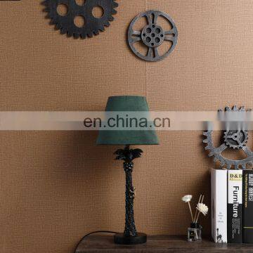 High Quality Bedside Desk Lighting Retro Nightstand Lights Resin With Green Lampshade photo-3