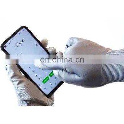 EN388 Super Thin Polyester Touch Screen  PU Coated Work Gloves