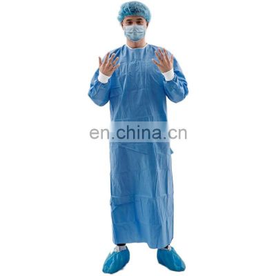 EN 13795 Isolation Gowns Medical Disposable Hospital Patient Blouse Surgical Blue