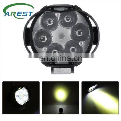 2Pcs Motorcycles Headlight 6500k White Super Bright 6 LED Working Spot Light Motorbike Fog Lamp 1200LM LED Scooters Spotlight