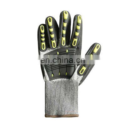 Impact-resistant safety gloves of various sizes TPR with mechanical nitrile palm non-slip gloves