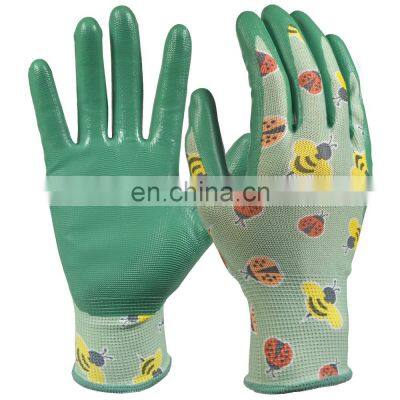 Nitrile Coated Printed Garden Working Glove