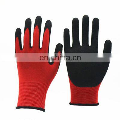 Rough Sandy Nitrile Coated Work Gloves 13Gauge Polyester Nitrile Firm Grip Safety Gloves Oil Resistance Car Maintenance Gloves