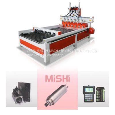 Wood Carpenter Multi Head 3D 1325 Cutting CNC Router Engraving Furniture Making Machine Wood Composite Door photo-3