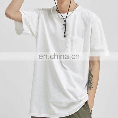 wholesale custom solid color plus size loose plain T-shirt unisex half sleeve top 2021