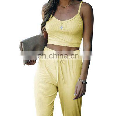 Manufacturer customized LOGO new women's short sling with trousers sports and leisure two-piece suit