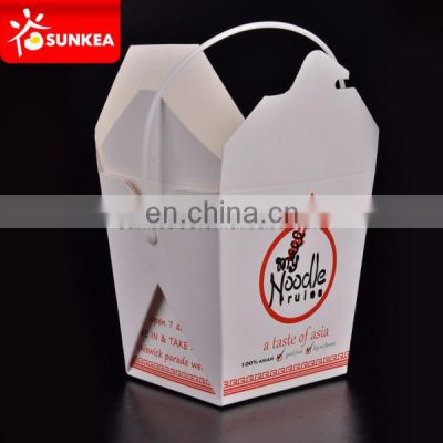 Wholesale disposable custom printed paper noodle box with handle