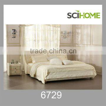 2014 new products bed design luxury upholstered bed with nightstand