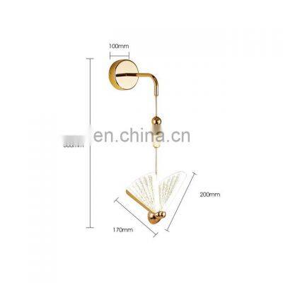 Luxury Modern Butterfly Acrylic Shape Wall Lamps For Mounted Sconce Bedside LED Wall Lamp