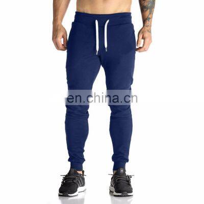 Wholesale Custom made skinny legs sweatpants combed cotton drawstring fleece jogger your logo track pants winter for men