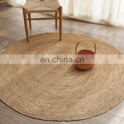Natural Handmade Water Hyacinth Carpets & Mat Straw Rug Floor Decor Wholesale Vietnam Supplier