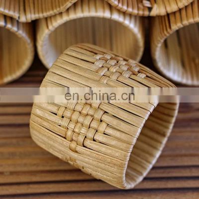 Best Price Rattan napkin ring mid century modern 60s Set Tableware set napkin holder rings Vietnam Manufacturer