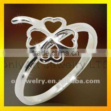 hot selling lucky ring clover set silver ring for lady clover ring