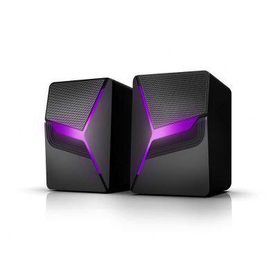 Laptop Pc Usb Power Audio Rgb Led Light Desktop Gaming Accessories Speaker Computer Portable Active 2.0 Stage Bluetooth Speaker photo-6