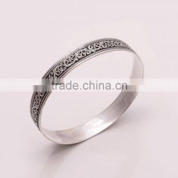 925 SOLID STERLING FINE SILVER HANDWORK NEPALI BANGLE