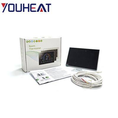 Black Wifi Touch Screen Thermostat Smart Electric Heating Temperature Control