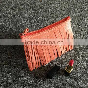 Makeup Travel Toiletry Pure Color Fringe Cosmetic Bag Tassel Tassel Bag Small Girl photo-4