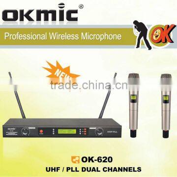 OK-620 Dual Channels/UHF PLL 32/99 channels microphone