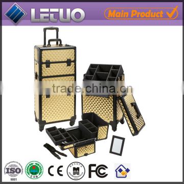 2016 cheapest professional cosmetic nail trolley makeup cases wholesale