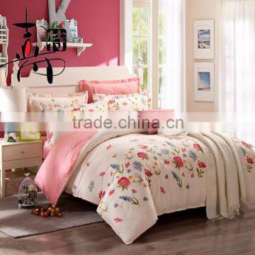 100% cotton sateen fabric 4pcs bedding set