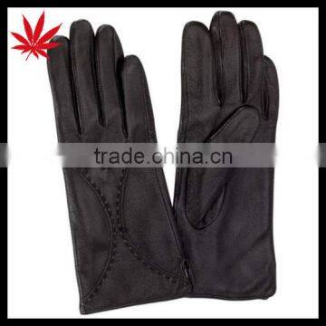 New SMALL Womens BLACK Genuine LEATHER Driving GLOVES Lined Ladies Dress Biker