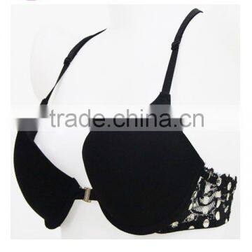 hot lace push up bra for women,front closure sexy lace bra pads