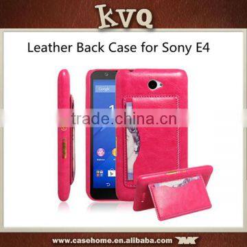 Brown Back Cover For Sony Xperia E4 Back Flip Leather Cover Case photo-2