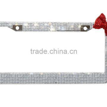 Bling Crystal License Plate Frames red bow