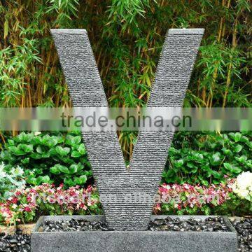 granite letter fountain V