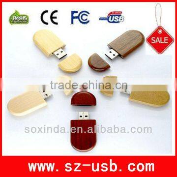 OEM Souvenir Gifts Swivel wooden flash drive usb with own logo