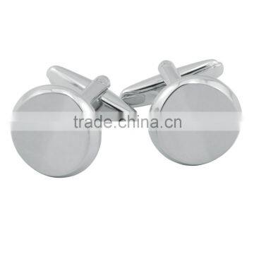 Hot selling high quality stainless steel custom logo round Blank cufflinks                        
                                                                                Supplier's Choice