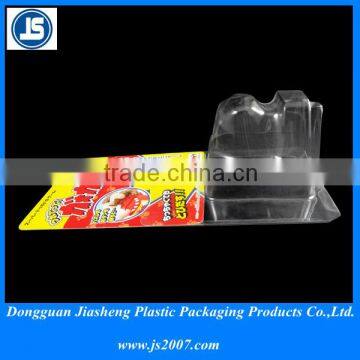 China dongguan supplier PVC sliding blister packaging toy tray with card