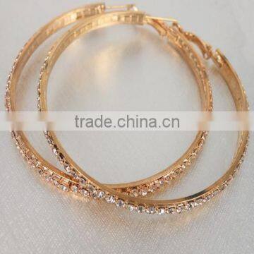 Fashion Jewelry 18K Gold Plated Rhinestone Hoop Earrings                        
                                                Quality Choice