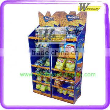 Corrugated cardboard display shelf for snack