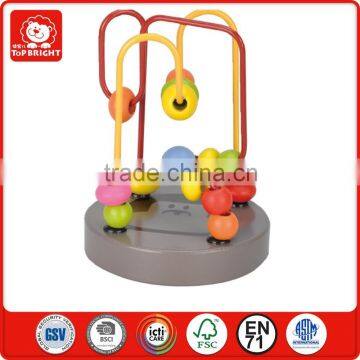 good sale kids toys BSCI fatory sale small chikldren wooden toys polychrome indoor mini roller coaster kit for kids