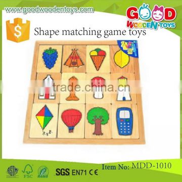 New item wooden match puzzle toy popular wooden shape matching game toys for children,Top quality wooden puzzle game MDD-1010