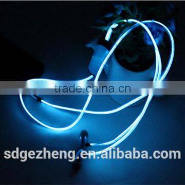 China factory price el lighted earphones 3.5mm jack el wire earphones for music