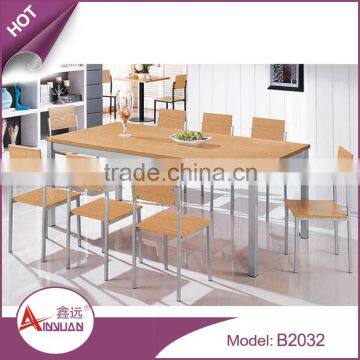 Customizing dining room furniture table and 8 chairs set cheap wooden melamine dinning table