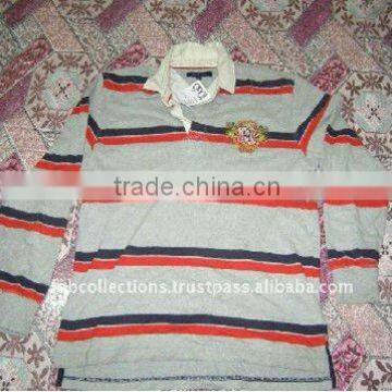 Yarn Dyed Stripe Polo T-Shirt